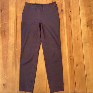 Theory Faux Leather Skinny Pants Burgundy Plum Size 0
